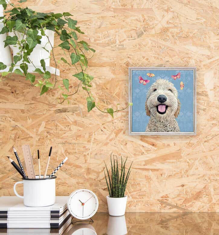 Endeløs At søge tilflugt Hub Happy Dog - Light Blue Mini Framed Canvas | Peyton's Place Dog Boutique &  Salon