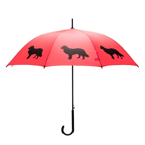 Border Collie Umbrella Black on Red Peyton s Place Dog Boutique